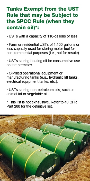 Underground Storage Tanks (USTs) Subject To The SPCC Rule